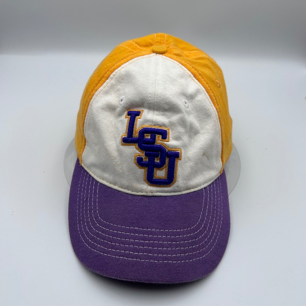LSU Tigers Hat Top of the World Purple Gold White Fitted Cap M/L NCAA Baseball